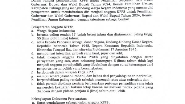 PENDAFTARAN KPPS PILKADA 2024