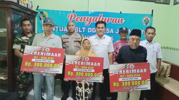 DESA JATIMULYO  MENYALURAN BLT DD BULAN APRIL SAMPAI BULAN JUNI DESA JATIMULYO KAUMAN TULUNGAGUNG TAHUN 2026